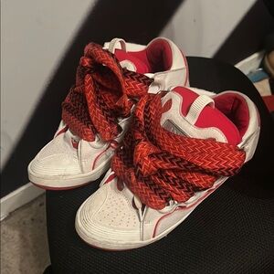 Lanvin Curb White and Red Sneakers